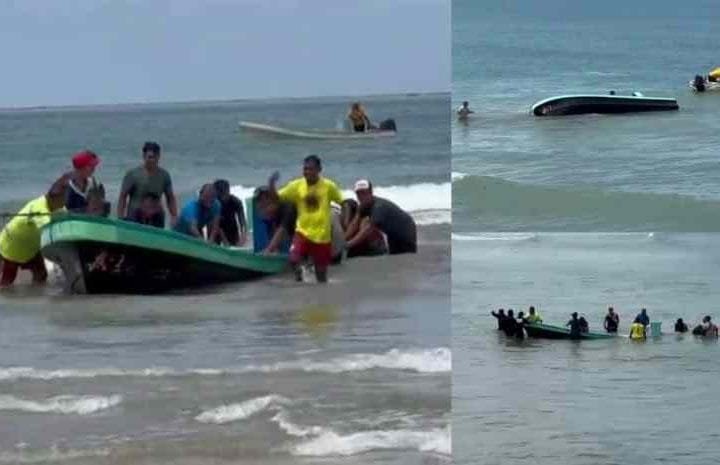 Vuelca lancha con dos pesca