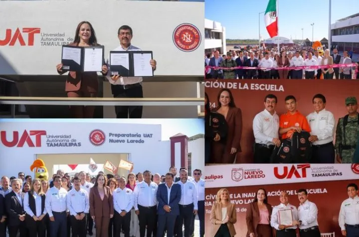 Dámaso Anaya y Carmen Lilia Canturosas inauguran la Preparatoria UAT Nuevo Laredo. 4 Damaso Anaya y Carmen Lilia