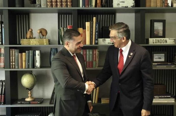 Tratan Américo Villarreal y Omar García Harfuch temas de seguridad en Tamaulipas. 1 Prometen combatir actividad d