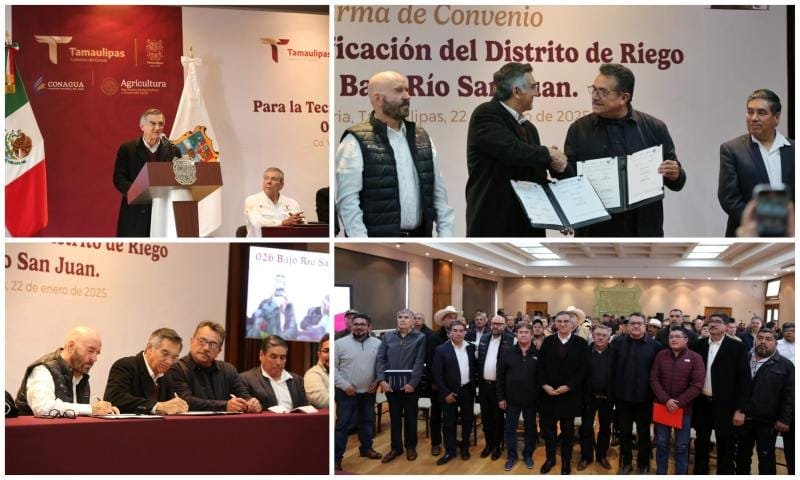 Firman trascendental acuerdo en Tamaulipas; tecnificarán Distrito de Riego 026 con inversión de 4,100 MDP. 1 Firman trascendental acuerdo en Tam