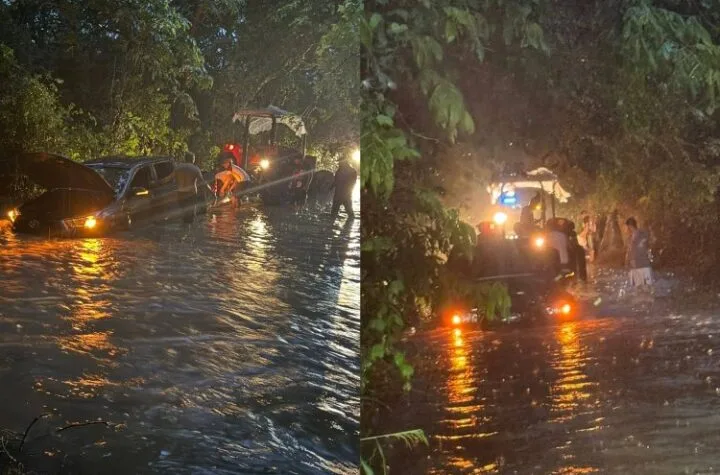 Exitoso rescate de familia arrastrada por la corriente