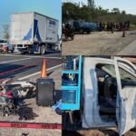 Fatal choque motociclista impacta con camioneta