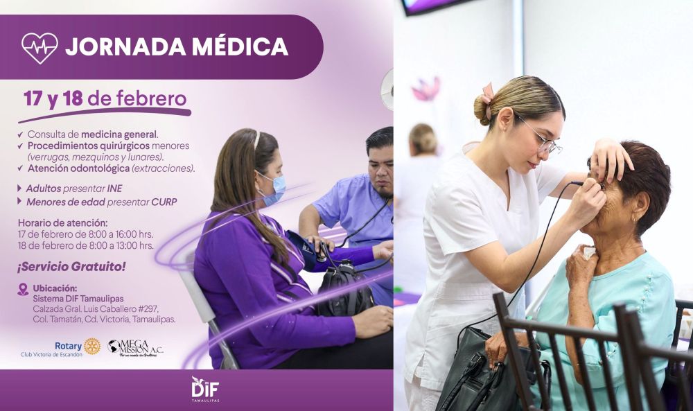 Invita DIF Tamaulipas a la jornada medica