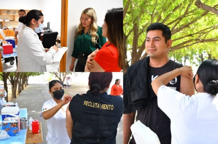 Realizan SSPT e ISSSTE campaña de vacunación contra el sarampión 11 Realizan SSPT e ISSSTE campana de vacunacion