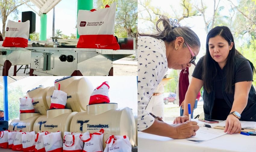 Entrega SEBIEN estufas y tinacos en Xicoténcatl 1 Entrega SEBIEN estufas y tinacos